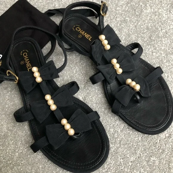 Chanel sandals / Size EU 38 / with dust bag. Authentic - Picture 3 of 7